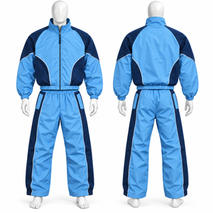 Ensemble de survêtement Glory Zone Custom Blue Navy Color Block, veste zippée et pantalon, tenue sportive unisexe - Product Image 6