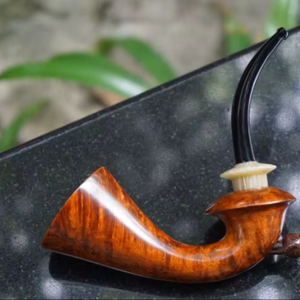Pipe à tabac classique nostalgique en bakélite avec filtre courbé – Cadeaux de Noël pour hommes, idéal à partager - Product Image 1