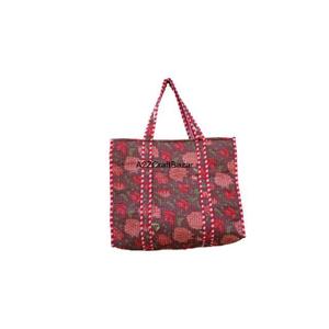Bolso Tote Grande de Hombro con Asa Larga, Acolchado de Algodón Hecho a Mano, Estilo Bohemio Indio, Ecológico, para Compras, Rayado, para la Playa - Product Image 3