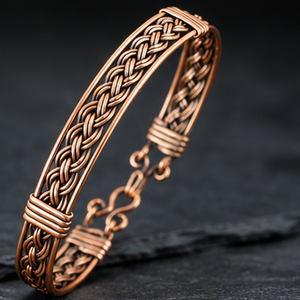 Traditional Ayurvedic Interwoven <b>Wire</b> Solid Copper Health Bracelet Exquisite Craftsmanship Fashion Jewelry - Product Image 6