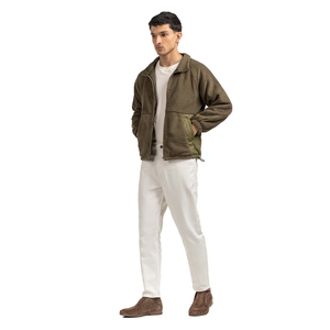 Veste polaire 100 % coton pour homme, 340 GSM, épaisse, chaude pour l'hiver, respirante, séchage rapide, écologique, demi-zip, pour l'aventure en extérieur - Product Image 3
