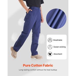 Pantalones de Trabajo Resistentes al Fuego para Hombre, 9 oz, 100% Algodón, con Múltiples Bolsillos, Cintura Elástica y Reforzados Antidesgarro STI - Product Image 2