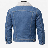 Veste en jean personnalisée doublée polaire Sherpa, chaude pour l'hiver, épaisse et thermique, style vintage, décontractée, coupe cowboy, vêtement d'extérieur type trucker