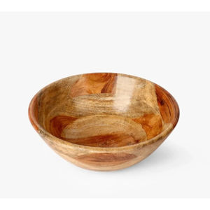 Bol de service en bois d'acacia côtelé marron, artisanal, écologique, design moderne, personnalisable pour la maison - Vente en gros - Product Image 3