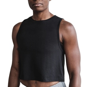 2025 nouveauté femmes Style décontracté culture débardeur couleur unie 100% Polyester Logo personnalisé haut d'entraînement respirant tricoté trou - Product Image 3