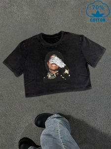 T-shirts imprimés courts tendance pour femmes, nouveaux designs, respirants, pour filles, vente en gros, chemises courtes pas chères - Product Image 3