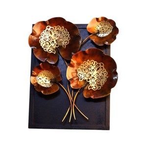 Panneau mural floral en fer forgé artisanal |   Décoration murale en métal inspirée du bois d'érable japonais pour salon, chambre et bureau - Product Image 3
