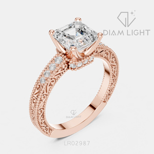 1.78CT Asscher Cut Lab Grown Diamond Solitaire Ring 14KT White Gold F+ Color VS+ Clarity IGI Certified Classic Engagement Ring - Product Image 6