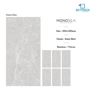 Azulejos de Porcelana Mate Antideslizantes de Cuerpo Completo, Color Gris Jaspeado, 600x1200, Serie Ladrillo Refractario Piedra Bruta, para Habitaciones Modernas, Apartamentos y Hoteles - Product Image 2