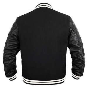 Blouson universitaire personnalisé pour homme, col montant, logo frontal, en laine écologique, vente en gros OEM, best-seller hiver - Product Image 4