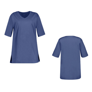 Camiseta de algodón suave para mujer, talla grande, cuello en V, holgada, informal, OEM ODM, venta al por mayor - Product Image 1