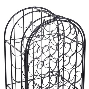 Portabottiglie in Ferro Battuto per 35 Bottiglie, Nero con Serratura, Stile Pannello in Legno per Arredamento Casa - Product Image 6