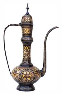 Pichet décoratif vintage en laiton Aftaba Surahi, pot à eau traditionnel en métal fait main, vase pour la décoration de la maison, centre de table - Product Image 6