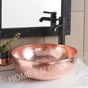 Évier de salle de bain en cuivre massif de haute qualité, prix bon marché, à vendre par le fabricant et les revendeurs - Product Image 2