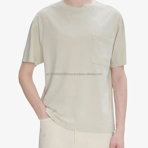 Camisetas de Manga Corta para Hombre, Camiseta de Verano con Bolsillo, Camiseta de Algodón Jersey, Camisetas Orgánicas, Cuello Redondo, Talla Grande - Product Image 1