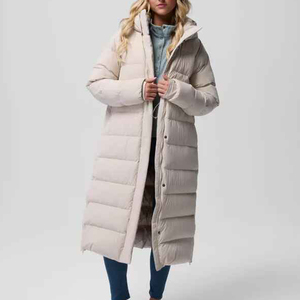 Women's Long Hooded Puffer Jacket <b>Winter</b> Warm <b>Thick</b> Breathable Nylon Woven 100% Polyester Filled Customized Color <b>Coat</b> - Product Image 1