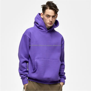 Pas de chaîne épaule tombante broderie personnalisée Logo hommes sweat à capuche surdimensionné lourd 500gsm sweats à capuche en éponge française - Product Image 4