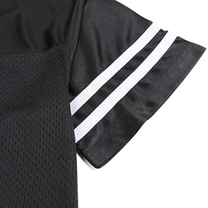Maillot de football personnalisé, impression par sublimation, col en V, manches courtes, double rayure, polyester à séchage rapide, équipement sportif d'équipe OEM - Product Image 5