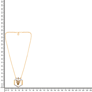 Collier pendentif abeille en or plaqué 18 carats pour femmes, forme hexagonale, style mignon pour tous les jours - Product Image 5