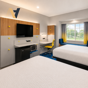 Collection de meubles Microtel Compact Comfort Casegoods, fabriquée en usine au Vietnam, conçue pour des expériences pratiques en chambre d'hôtes. - Product Image 1