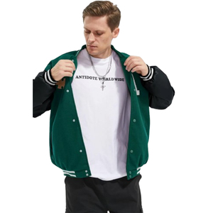 Blouson universitaire 2026 Design pour lycée, avec broderie personnalisée des initiales, col tricoté, style preppy, manteau bomber, manteau patchwork - Product Image 4