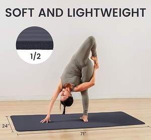 Tapis de yoga épais en mousse personnalisés par des fabricants pakistanais, tapis de méditation vierges en caoutchouc arqué antidérapant et léger pour l'entraînement au yoga - Product Image 5