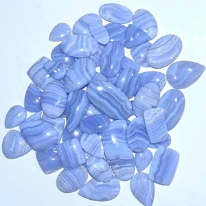 Hermosas Gemas Sueltas de Ágata Azul Natural, Cuarzo, Venta al por Mayor, Alta Calidad, Sin Tratar, Mezcla de Formas y Tamaños, Cabujón para Joyería - Product Image 3