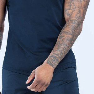 Top Selling OEM Custom Logo Navy Gym Training Summer <b>Men</b>’s T-<b>Shirt</b> Breathable Lightweight Fabric Compression T <b>shirts</b> For <b>Men</b> - Product Image 5