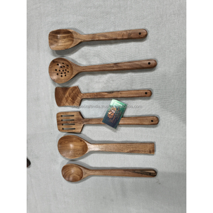 Ensemble de salle à manger BohoNest | Ensemble de couverts en bois à poignée de 8 avec bol en bois de manguier assorti | Collection rustique et écologique - Product Image 2