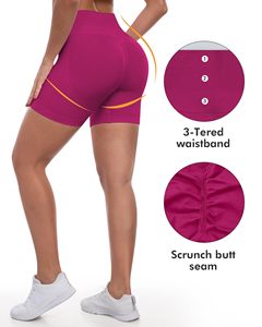Shorts Deportivos de Cintura Alta para Mujer, Shorts de Ciclismo con Control de Abdomen, Levanta Glúteos, para Correr, Yoga, con Efecto Scrunch - Product Image 5