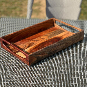 Bandeja de Servir de Madera de Alta Calidad con Acabado Natural, Ideal para Decoración de Mesa en Hoteles, Hogares y Cocinas, Pedidos al por Mayor - Product Image 2