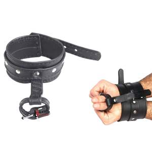 Ensemble de menottes en cuir pour chevilles avec boucles réglables et rembourrage - Product Image 4