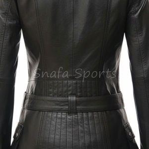 Traje formal clásico de cuero para mujer, con estructura entallada, ideal para oficina, reuniones de negocios, elegantes chaquetas de cuero para damas. - Product Image 5