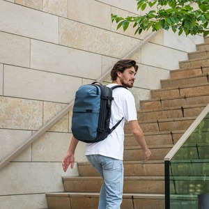 <b>Navy</b> Blue Nylon <b>Backpack</b> Softback Style Zipper Closure Water Resistant Unisex Multi Functional Shoulder Strap Webbing Handle - Product Image 6