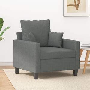 Fauteuil simple en tissu gris foncé, durable, pour salon - Product Image 1