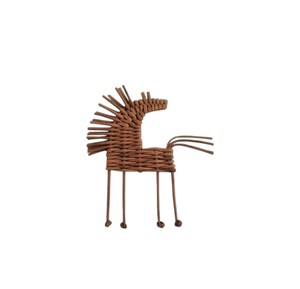 Maßgefertigte Miniatur-Rattanpferd-Figur als Dekoration mit Rattan-Geschenk, einzigartige Weiden-Tierfigur für Sammler. - Product Image 2