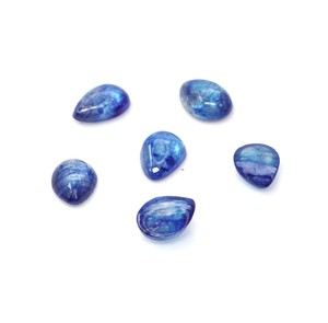Saphirs bleus naturels de Bangkok, taille poire calibrée 3x5mm, cabochons naturels en saphir bleu pour la création de bijoux - Product Image 1