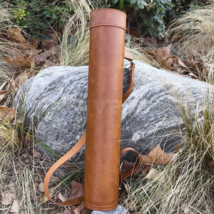 Carcaj de cuero premium hecho a mano, soporte trasero duradero, correa ajustable, equipo deportivo para caza y práctica al aire libre para hombres - Product Image 4