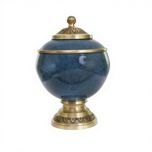 โกศบรรจุอัฐิหินอ่อนสีน้ำเงินคุณภาพสูงพร้อมถุงกำมะหยี่ฟรี - Product Image 1