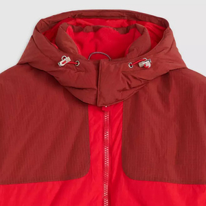 Blouson matelassé long à capuche pour homme, coupe-vent, décontracté, avec blocs de couleur unie, fermeture éclair, rembourrage standard en polyester, fini. - Product Image 5