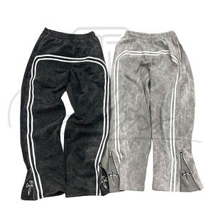 กางเกงจ็อกเกอร์ผู้ชายแบบมีเชือกผูกเอว สีพื้นลำลอง กางเกงวอร์มทรงหลวม พิมพ์ลายโลโก้ กางเกงขายาวผู้ชายทรงโอเวอร์ไซส์ - Product Image 6