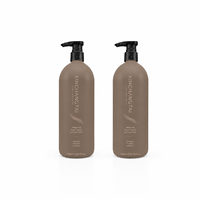 Bouteille Distributrice de Lotion, Shampooing et Gel Douche en PEHD Noir Mat de 1000 ml avec Pompe, Contenant Cylindrique Grande Capacité Rechargeable pour Maison et Salon