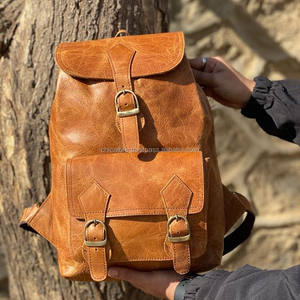 กระเป๋าเป้หนังแท้แบบเต็มลายทำด้วยมือกระเป๋าอเนกประสงค์สไตล์วินเทจกระเป๋าเป้สะพายหลังดีไซน์ใหม่ขายส่งจำนวนมาก - Product Image 4