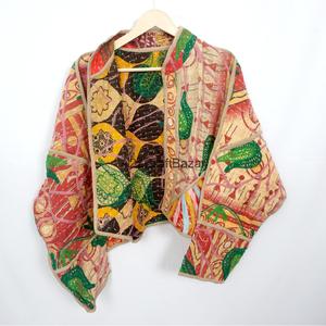 Indian Handmade Vintage Kantha <b>Jacket</b> - Designer Boho Hippie Coat ,Quilted 100% Cotton Kantha <b>Jacket</b> - Product Image 4