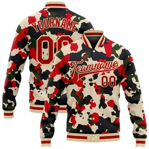 เสื้อแจ็คเก็ตวาร์ซิตี้แบบมีกระดุมเต็มตัว รุ่น Salute To Service ลายพรางสีแดงครีม 3 มิติ จาก OMMIZ INDUSTRY ขายส่งโดยตรง - Product Image 1