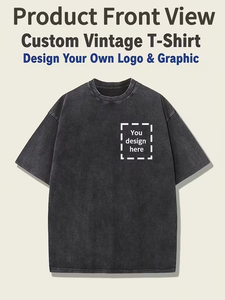 Front-Custom Printed Chest Labels Personalized Customization Your <b>Own</b> Images Custom Text Polyester Crew Neck Silk T-Shirts - Product Image 4