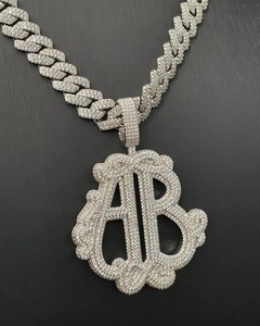 Exotic Butter World Wide Colgante de Moissanita de Plata 925, con diseño temático de dijes de lujo, para hombre, estilo Hip Hop, con incrustaciones de circonitas, colgante circular - Product Image 5
