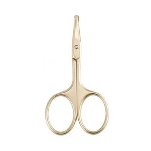 Gold Stainless Steel Nose Hair Scissors Rounded Safety Tip Facial Grooming Trimmer For Mustache <b>Beard</b> Personal <b>Care</b> Tool - Product Image 1