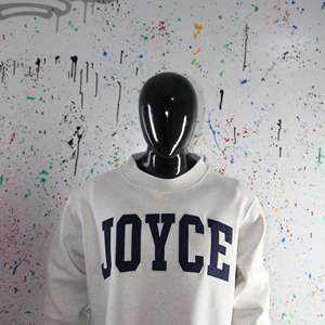 Sweat-shirt à col montant gris cendré JOYCE 100% coton avec broderie appliquée noire, col large, URBAN PRODUCTIONS - Product Image 5