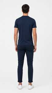 ONETEN APPAREL <b>Men's</b> <b>Navy</b> <b>Blue</b> Short Sleeve O-Neck <b>T</b>-<b>Shirt</b> with Pattern Front Digital Print Casual Oversized Fit Tee - Product Image 3